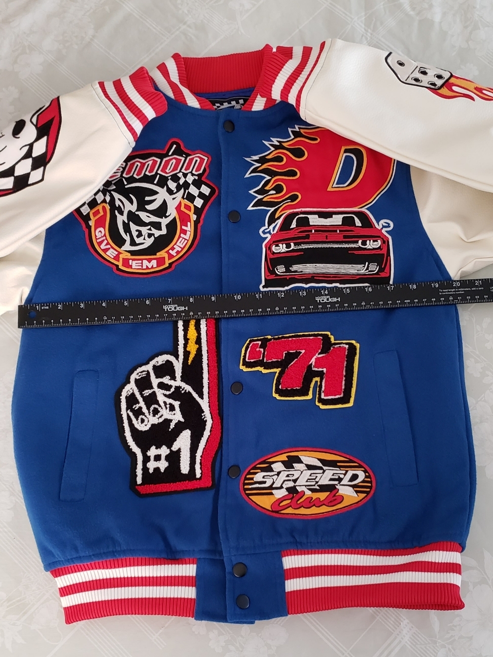 Dodge X Reason Demon SRT Rebel Varsity Jacket Blue NEW Men’s Size Small NWOT - Picture 11 of 12